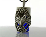 Pewter Maltese Cross and Wolf Aromatherapy Keepsake Vial 36" Cord