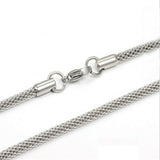 Stainless Steel 21.7 Inch (55 cm) 6mm Mesh Chain Necklace