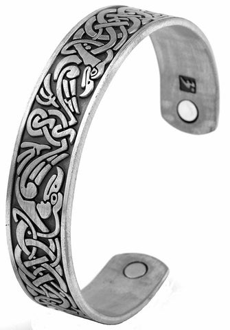 Celtic Bird and Knots Magnetic Bangle Cuff