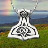 Brigid's Celtic Hammer Pewter Pendant with 21 inch snake chain made in USA