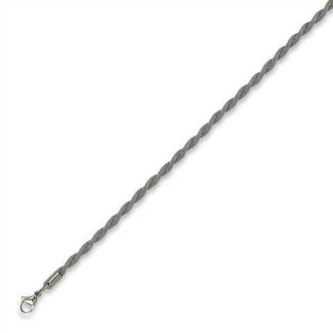 Stainless Steel Twisted Rope Chain 22 in 3mm