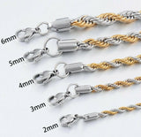 Stainless Steel 20 Inch 2 mm  Rope Necklace