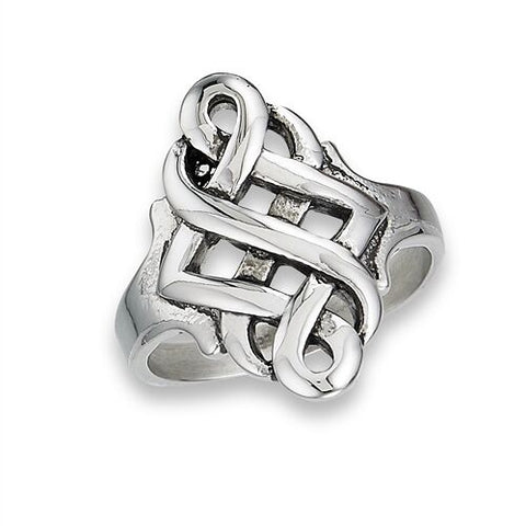 STAINLESS STEEL CELTIC ENDLESS WEAVE RING