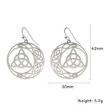 STAINLESS STEEL CELTIC Knot Triquetra Crescent moon  Earrings