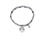Celtic Stainless Steel Clover,Tree of Life Stretchy Bracelet