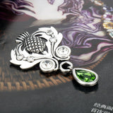 Celtic  Scottish Thistle Pin with Crystals