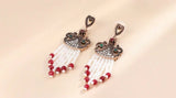 Turkish Style Antique Gold-Plated  Resin/Crystal & Bead & StoneTassel Earrings