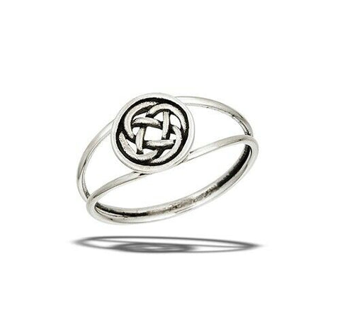 Sterling Silver Round Celtic Knot Ring