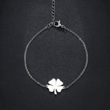 Celtic Stainless Steel Four Leaf Clover bracelet 7 in plus 2 in extender