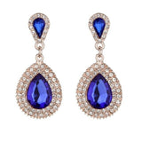 Rhinestone crystal droplet earrings with stud posts