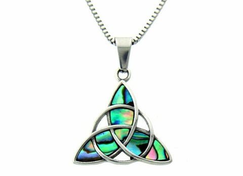 316 L Stainless Steel Trinity Abalone Pendant no chain Larger and smaller sizes