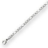 STAINLESS STEEL FIGARO Chain 17 in 4mm width