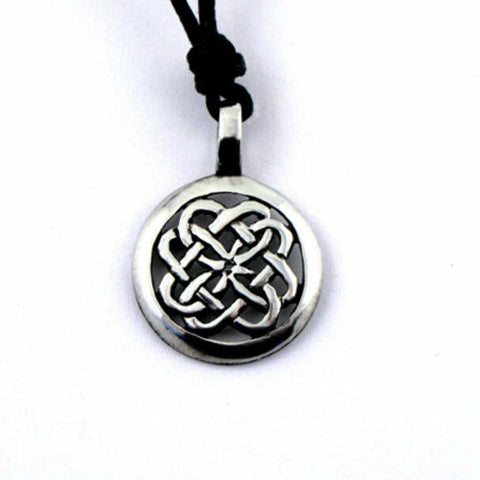 Irish Pewter Celtic Knotwork Pendant and Full Length Adjustable Cord