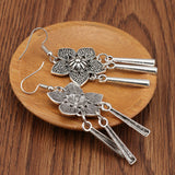 Turkish Style Flower Silver Color Earrings