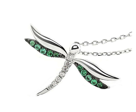 Gold Plkated Dragonfly Necklace with Chain 40 cm plus 5 mm extender