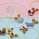 Zinc Based Gold-plated Alloy Wine Glass Animal Charms Mixed 6 in set