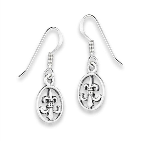 STERLING SILVER FLEUR-DE-LIS EARRING