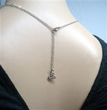 Stainless Steel Claddagh Heart Necklace with CZ Baguettes