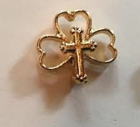Shamrock with Cross Lapel Pin (2 pieces)