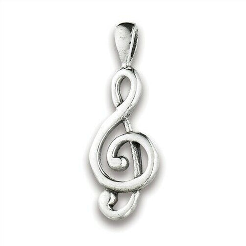 STERLING SILVER Clef Note PENDANT