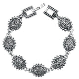 Silver Plated Turkish Style bracelet with black stones