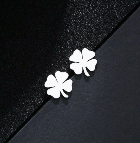 Stainless Steel Post 4 leaf clover  Stud Earrings
