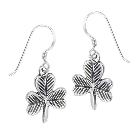 STERLING SILVER CELTIC SHAMROCK EARRING