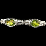 Oval Stretch Bracelet Green with 5 Stones