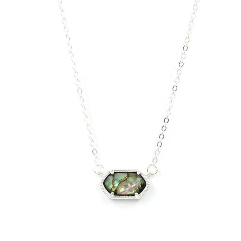 16 In plus 2 in extender Link  Chain choker Necklace with abalone pendant