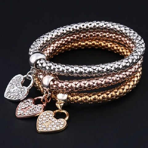 3 Stretchy Hearts Bracelets
