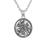 Double Sided Celtic Knotted Cats Necklace with 18 in Chain and 2 inch extender