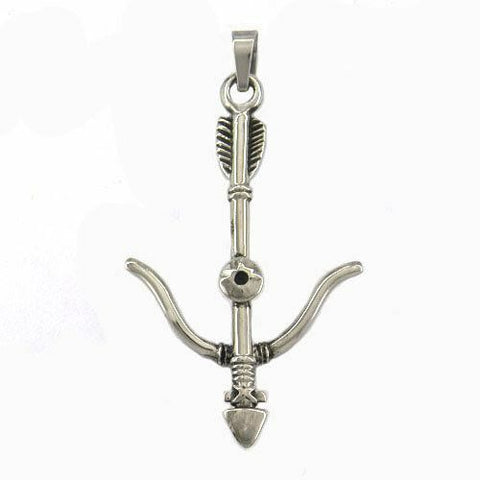 STAINLESS STEEL BOW AND ARROW PENDANT no chain