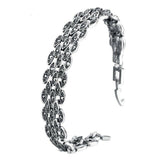 7 inch Silver Plated Turkish Style bracelet with marcasite-like stones