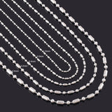 Stainless Steel 24 Inch 3.2  mm Ball Cylinder Link Neck Chain Necklace