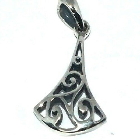 Sterling Silver Celtic Triskelion Pendant with Bell Shape