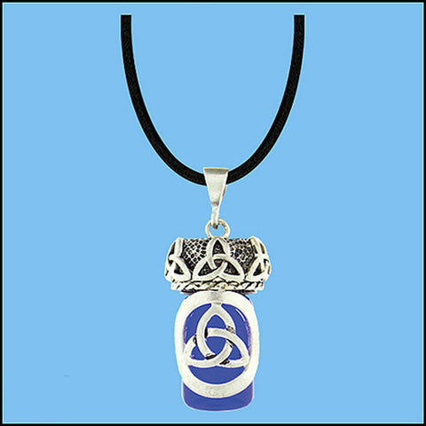 Pewter Celtic Trinity Knot Aromatherapy Keepsake Vial 36' Cord