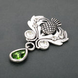 Celtic  Scottish Thistle Pin with Crystals