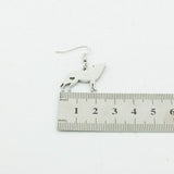 Stainless Steel Wolf Silhouette Earrings Silver Tone Wolf Animal Heart Earrings