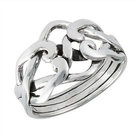 Sterling Silver Four-Piece Celtic Puzzle Ring