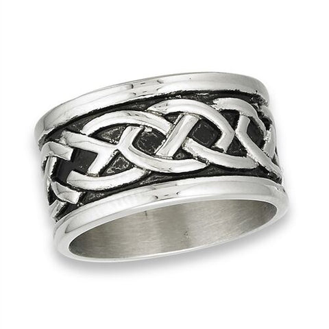 STAINLESS STEEL CELTIC WEAVE BAND RING