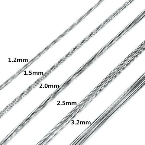 Stainless Steel 50 cm (19.69 in) 1.2mm Round Snake Chain with lobster clasp