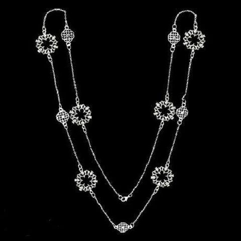 Pewter Scottish Thistle and Celtic Knot 36" Necklace