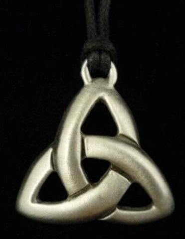 Pewter Celtic Triquetra Pendant with Black Cord