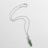 Celtic Knot and Green Stone Pendant with 50 cm vhain plus 5 cm extender