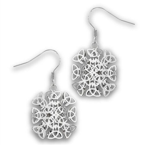 Stainless Steel Celtic Trinity Double Sided Earrings
