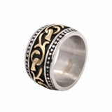 Designer Chunky Design Celtic Ring - Gold Stainless Steel