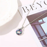 Alloy Necklace Silver Tone Peacock with Multicolor Rhinestone 52cm(20 4/8")chain