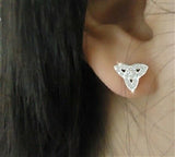 316 L Stainless Steel  White CZ Trinity Knot Post earrings