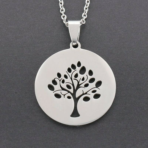 Stainless Steel Celtic Tree of Life Necklace with 24 in chain