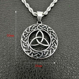 Stainless Steel Celtic Trinity Pendant with 24 inch Stainless Rope Chain